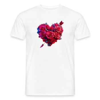 Coeur de rose (02) - T-shirt homme - blanc - Devant - AI Model Male 178 dark (178cm)