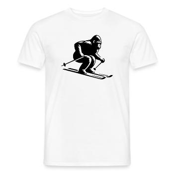 Affe Gorilla Schimpanse Ski Silhouette Design - Männer T-Shirt - Weiß - Vorne - AI Model Male 178 dark (178cm)