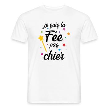 Je suis la Fée pas chier ! - T-shirt homme - blanc - Devant - AI Model Male 178 dark (178cm)