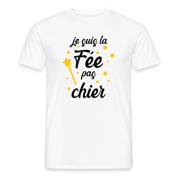 Je suis la Fée pas chier ! - T-shirt homme - blanc - Devant - AI Model Male 178 dark (178cm)