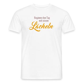 positive Sprüche Beginne den Tag mit einem Lächeln - Männer T-Shirt - Weiß - Vorne - AI Model Male 178 dark (178cm)
