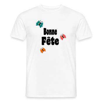 GRANNY. GRANDMA. MOTHER'S DAY. HAPPY BIRTHDAY MAMI - Men's T-Shirt - white - Front - AI Model Male 178 dark (178cm)