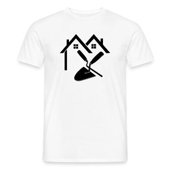 Construction de maison joint maçon clou et truelle - T-shirt homme - blanc - Devant - AI Model Male 178 dark (178cm)