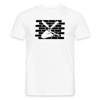 Découpe du clou et de la truelle - T-shirt homme - blanc - Devant - AI Model Male 178 dark (178cm)