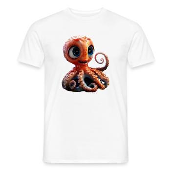 Octopus Small Octopus Cuttlefish Cute Octopus - Men's T-Shirt - white - Front - AI Model Male 178 dark (178cm)