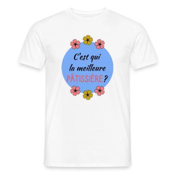PATISSIERE - T-shirt homme - blanc - Devant - AI Model Male 178 dark (178cm)