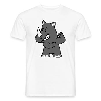 Kräftiges Nashorn - Männer T-Shirt - Weiß - Vorne - AI Model Male 178 dark (178cm)