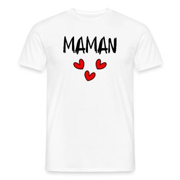 MAMA - Männer T-Shirt - Weiß - Vorne - AI Model Male 178 dark (178cm)