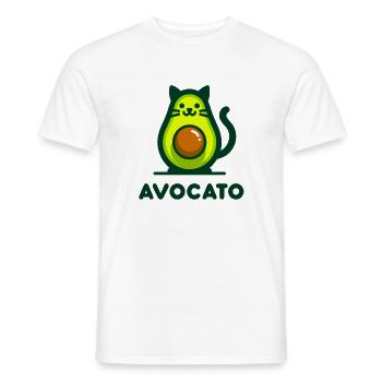 Avocato – Cat-Avocado Blend - Men's T-Shirt - white - Front - AI Model Male 178 dark (178cm)
