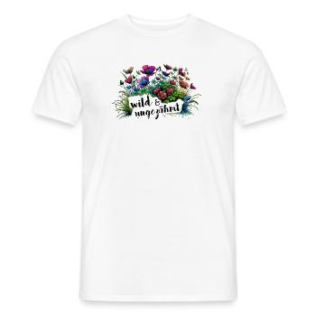 wild und ungezähmt wiesenblumen natur frühling - Männer T-Shirt - Weiß - Vorne - AI Model Male 178 dark (178cm)