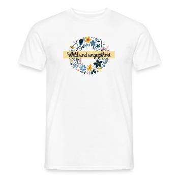 wild und ungezähmt wiesenblumen natur frühling - Männer T-Shirt - Weiß - Vorne - AI Model Male 178 dark (178cm)
