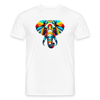 Elephant Pop Art - Men's T-Shirt - white - Front - AI Model Male 178 dark (178cm)