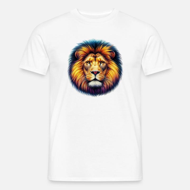 Löwe - Männer T-Shirt - Weiß