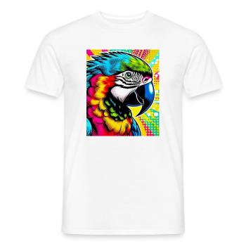 Perroquet Pop Art - T-shirt homme - blanc - Devant - AI Model Male 178 dark (178cm)