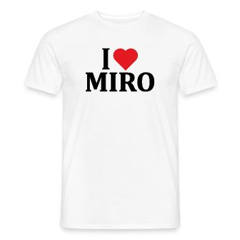 I love Miro t-shirt t-shirt gift idea - Men's T-Shirt - white - Front - AI Model Male 178 dark (178cm)