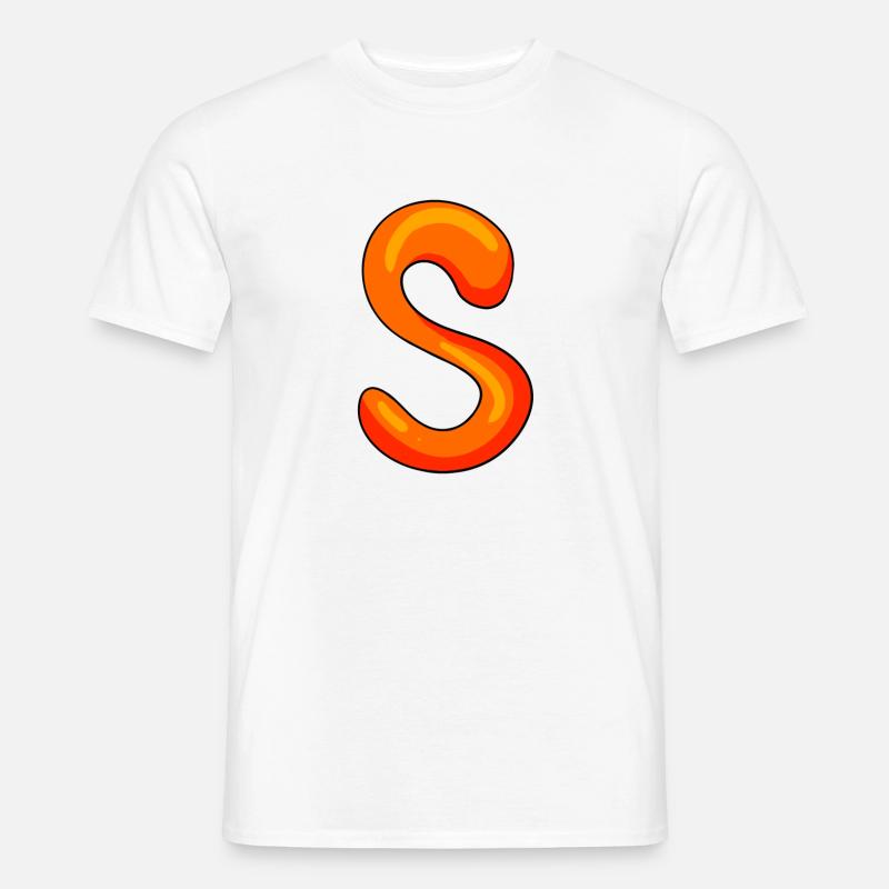 Buchstabe S Anfangsbuchstabe - Männer T-Shirt - Weiß