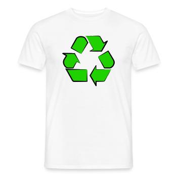 Icône du recyclage néon - T-shirt homme - blanc - Devant - AI Model Male 178 dark (178cm)