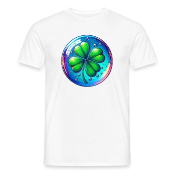 Trèfle à quatre feuilles - T-shirt homme - blanc - Devant - AI Model Male 178 dark (178cm)