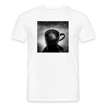 Tasse de café cosmique - T-shirt homme - blanc - Devant - AI Model Male 178 dark (178cm)