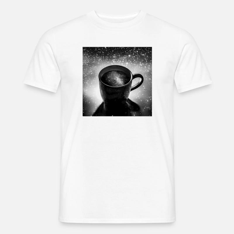 Kosmische Tasse Kaffee - Männer T-Shirt - Weiß