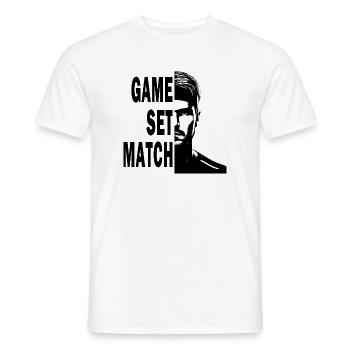 Jeu Match Tennis Portrait Design - T-shirt homme - blanc - Devant - AI Model Male 178 dark (178cm)