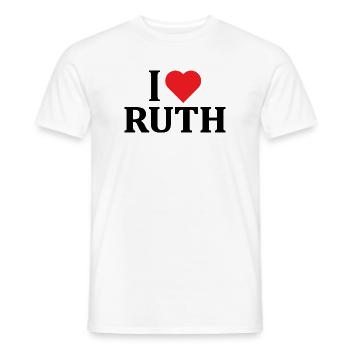 t-shirt j’aime Ruth t-shirt idée cadeau - T-shirt homme - blanc - Devant - AI Model Male 178 dark (178cm)