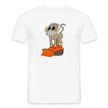 Affe Bagger Baggerfahrer Motiv - Männer T-Shirt - Weiß - Vorne - AI Model Male 178 dark (178cm)