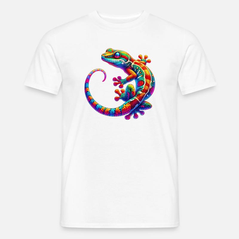 Gecko - Männer T-Shirt - Weiß