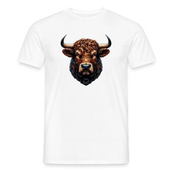 Stier - Männer T-Shirt - Weiß - Vorne - AI Model Male 178 dark (178cm)