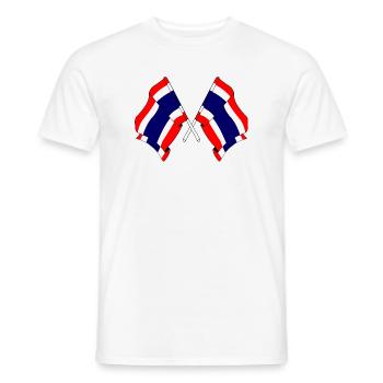 Zwei Flaggen aus Thailand gekreuzt - Männer T-Shirt - Weiß - Vorne - AI Model Male 178 dark (178cm)
