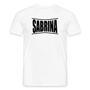 t-shirt Sabrina t-shirt idée cadeau - T-shirt homme - blanc - Devant - AI Model Male 178 dark (178cm)