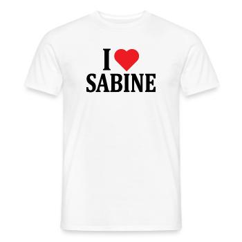 t-shirt I love Sabine t-shirt gift idea - Men's T-Shirt - white - Front - AI Model Male 178 dark (178cm)