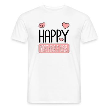 HAPPY MOTHERS DAY MUM - Men's T-Shirt - white - Front - AI Model Male 178 dark (178cm)