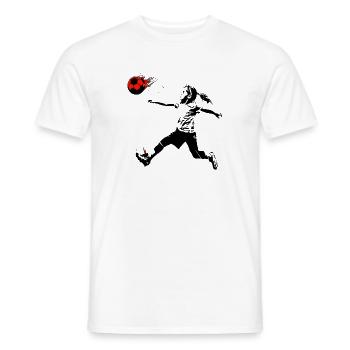 MädchenFussball - Männer T-Shirt - Weiß - Vorne - AI Model Male 178 dark (178cm)