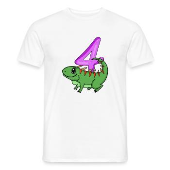 4. Geburtstag Motiv Iguana - vier Jahre alt - Männer T-Shirt - Weiß - Vorne - AI Model Male 178 dark (178cm)
