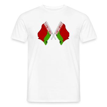 Zwei gekreuzte Flaggen aus Weißrussland - Männer T-Shirt - Weiß - Vorne - AI Model Male 178 dark (178cm)