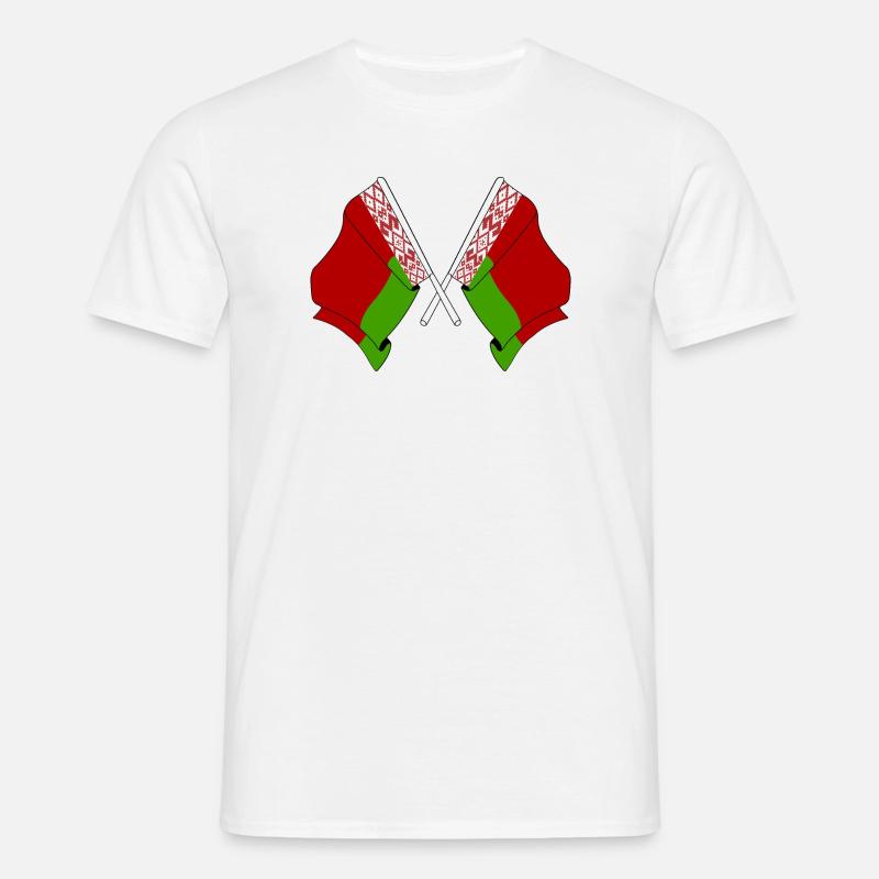 Deux drapeaux croisés de Russie blanche - T-shirt Homme - blanc