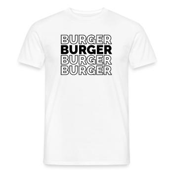 burger repetition font food yummy logo icon - Men's T-Shirt - white - Front - AI Model Male 178 dark (178cm)