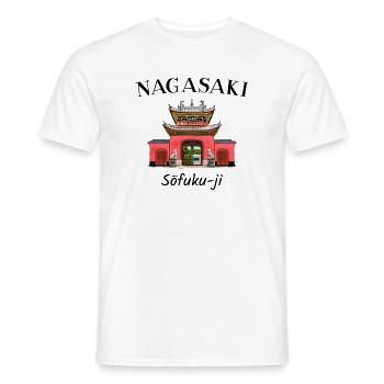 Sofuku-ji Temple, Nagasaki Japan, hand drawing - Men's T-Shirt - white - Front - AI Model Male 178 dark (178cm)
