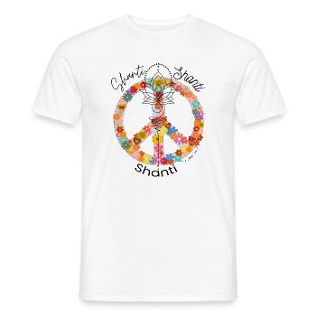 Chant de clôture de séance de Yoga - T-shirt homme - blanc - Devant - AI Model Male 178 dark (178cm)