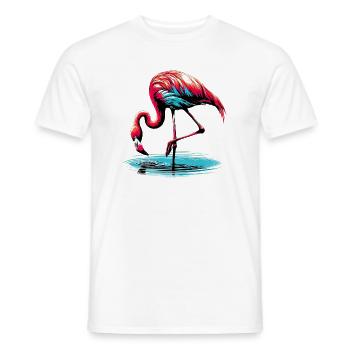 Rosa Flamingo - Männer T-Shirt - Weiß - Vorne - AI Model Male 178 dark (178cm)