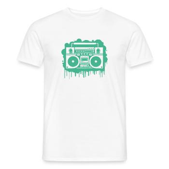Cyan Ghettoblaster (durchsichtig) - Männer T-Shirt - Weiß - Vorne - AI Model Male 178 dark (178cm)
