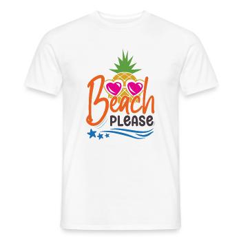Strand bitte - Männer T-Shirt - Weiß - Vorne - AI Model Male 178 dark (178cm)