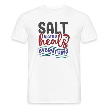 Salzwasser heilt alles - Männer T-Shirt - Weiß - Vorne - AI Model Male 178 dark (178cm)