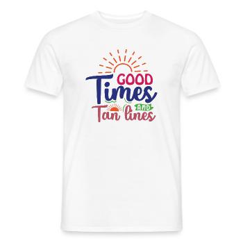 Good Times and Tan Lines - Men's T-Shirt - white - Front - AI Model Male 178 dark (178cm)