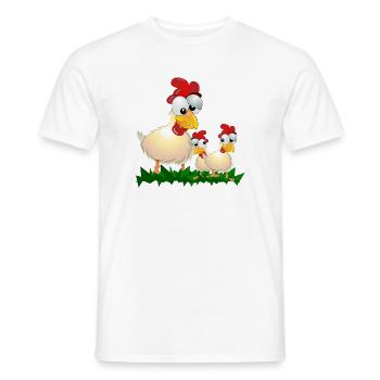 HÜHNER HAHN HENNE - Männer T-Shirt - Weiß - Vorne - AI Model Male 178 dark (178cm)