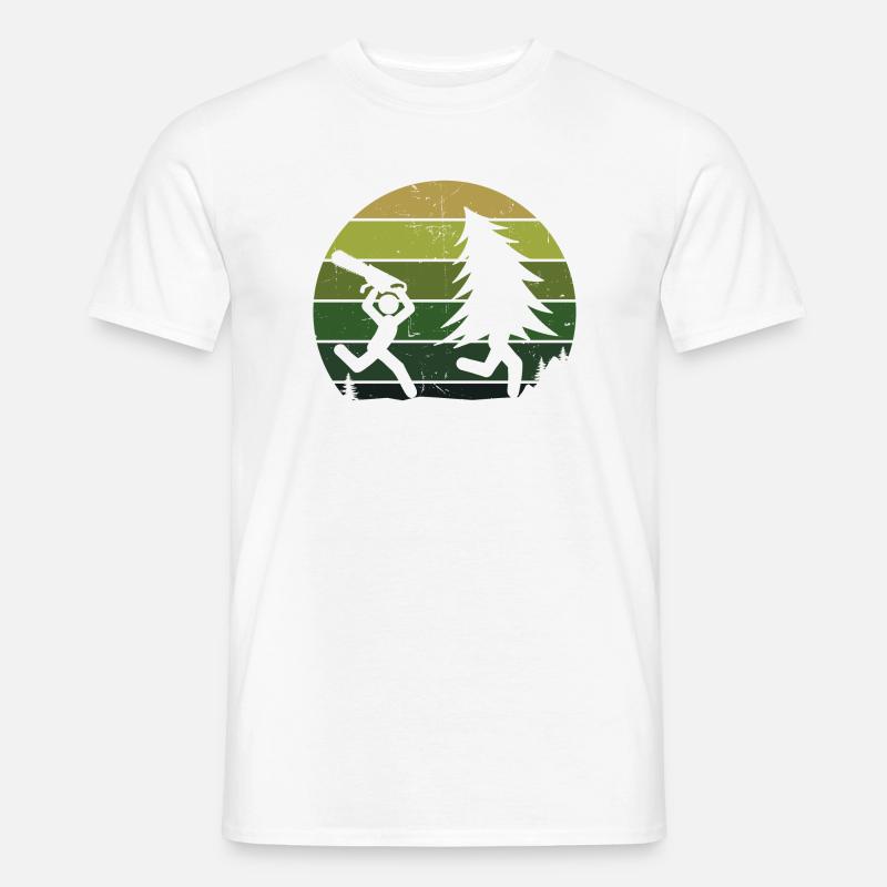 Arbre bûcheron sciure sciure bois bois - T-shirt homme - blanc