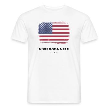 Salt Lake City, Utah, États-Unis - T-shirt homme - blanc - Devant - AI Model Male 178 dark (178cm)