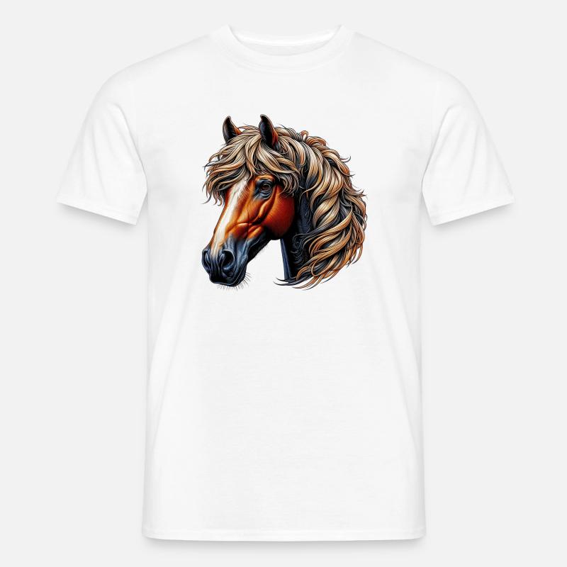 Pferd - Männer T-Shirt - Weiß