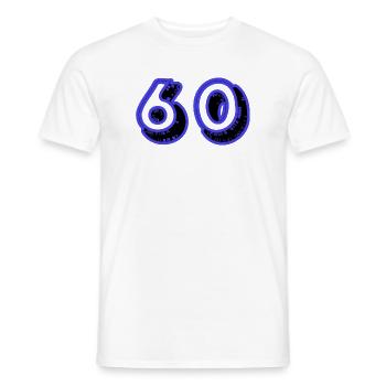 60. 60 YEARS. 60th ANNIVERSARY. 60TH BIRTHDAY. - Men's T-Shirt - white - Front - AI Model Male 178 dark (178cm)